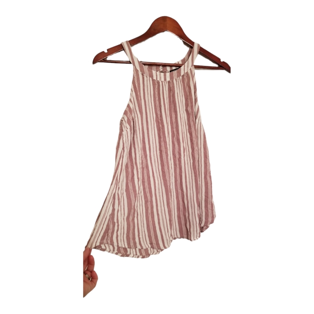 ❤PICK 3/$15❤Torrid Goddess Halter Pink & White Striped High Neck Tank Top Cami